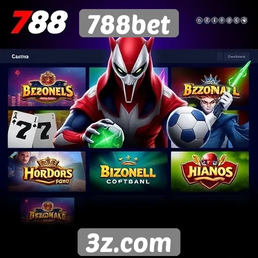 Diversidade de jogos disponíveis no 788bet